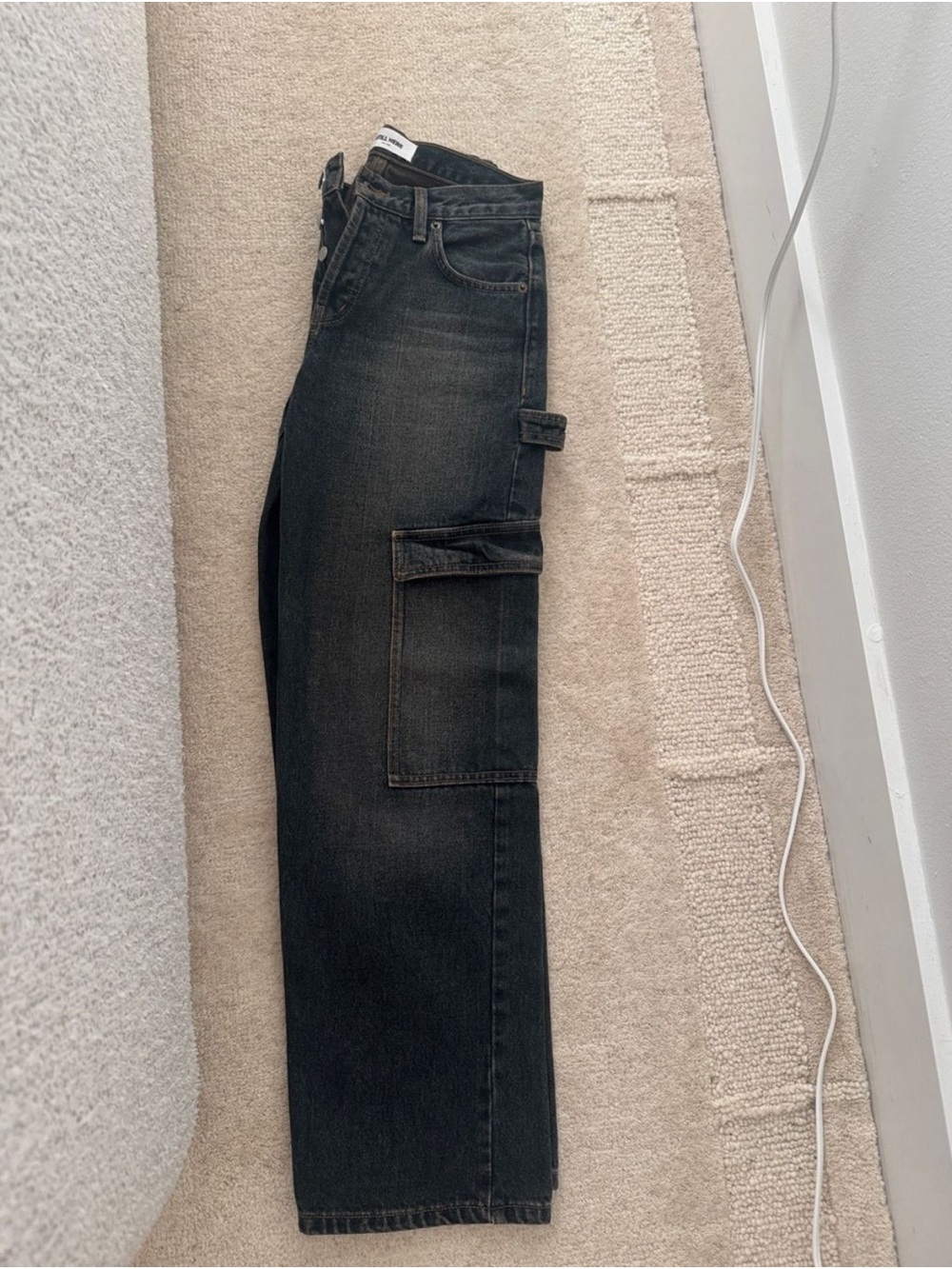 Women’s Black Cargo Jeans - Relaxed Straight Leg
